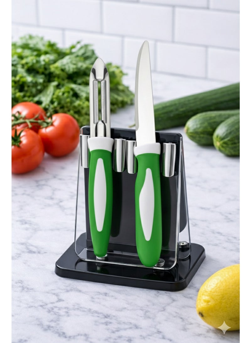 ديسينت ديسنت برايم إدج 2 بيس نايف سِت | ليزر نايف آند فيجيتابل بيلر | ستينلس ستيل بليدز – رَست ريزِستَنت | نون ستك نايف سِت | كيتشن كَتّينغ تولز سِت - Image 2